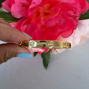 Tory Burch Gold Logo Cuff Bracelet